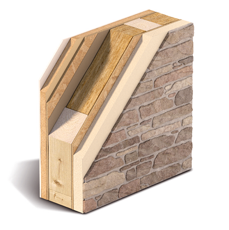 Parete Mega-Wand ventilata in pietra ricostruita