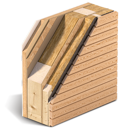 Parete Mega-Wand ventilata in legno